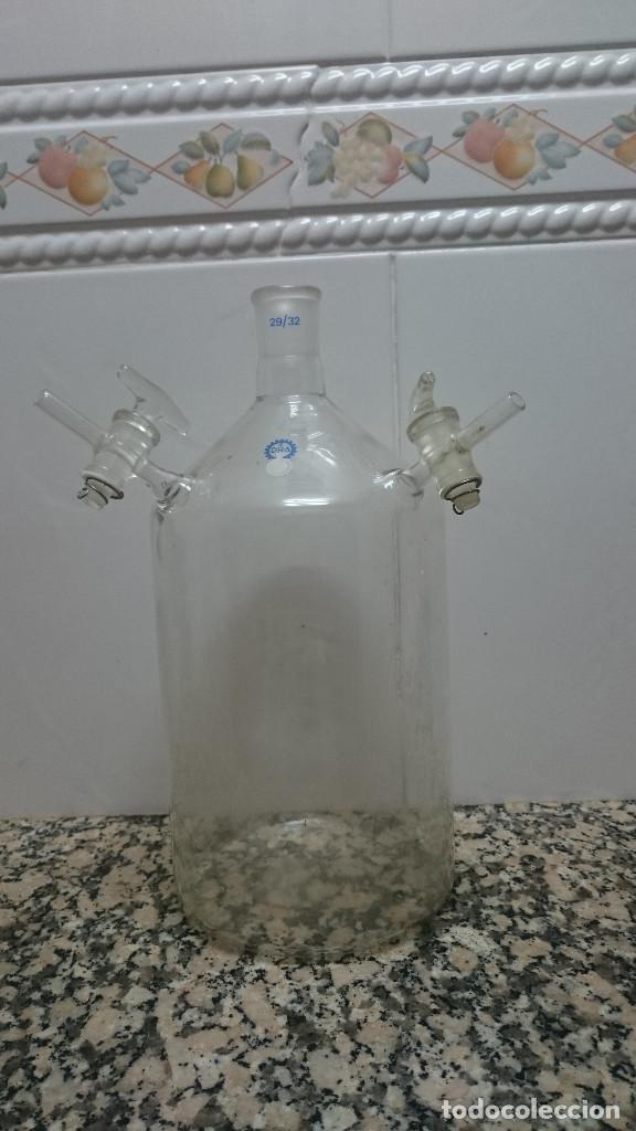 Antig&uuml;edades: BOTELLA FRANCO VIDRIO PYREX CON GRIFOS - Foto 1