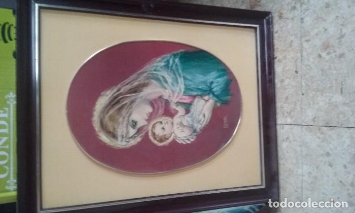 Antig&uuml;edades: cuadro religioso virgen y ni&ntilde;o - Foto 2