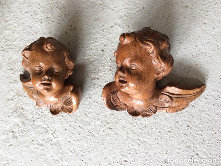 Antig&uuml;edades: Cabezas de &aacute;ngeles, querubines de madera. - Foto 2
