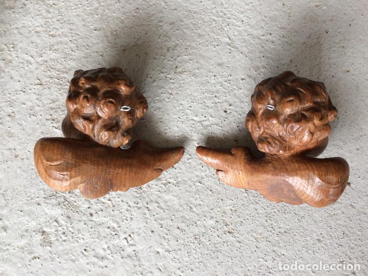 Antig&uuml;edades: Cabezas de &aacute;ngeles, querubines de madera. - Foto 3
