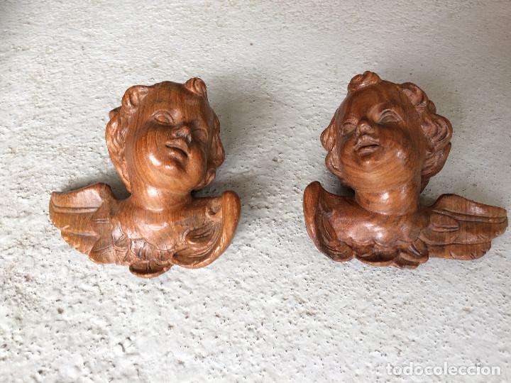 Antig&uuml;edades: Cabezas de &aacute;ngeles, querubines de madera. - Foto 4