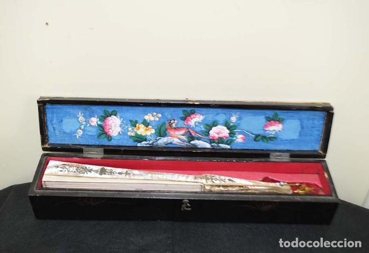 Antig&uuml;edades: ABANICO ANTIGUO ORIENTAL DE SEDA - Foto 4
