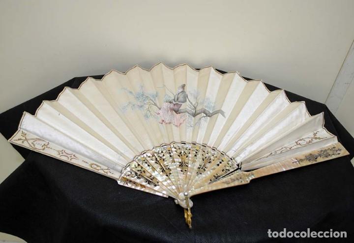 Antig&uuml;edades: ABANICO ANTIGUO ORIENTAL DE SEDA - Foto 5