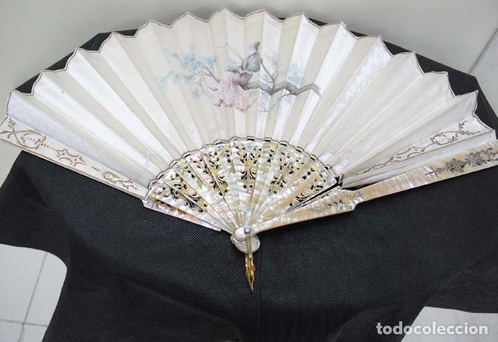 Antig&uuml;edades: ABANICO ANTIGUO ORIENTAL DE SEDA - Foto 6