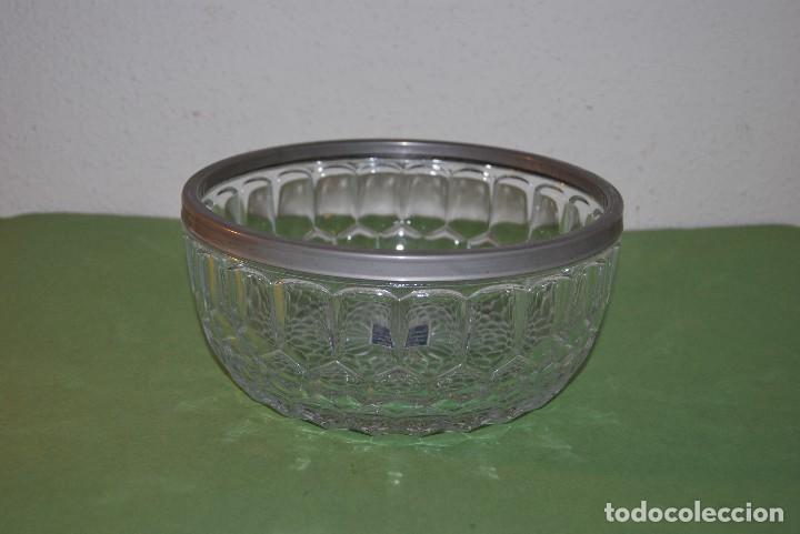 Antiquit&auml;ten: FRUTERO DE CRISTAL Y METAL - SILVER PLATE - RAIMOND - INGLATERRA - A&Ntilde;OS 50