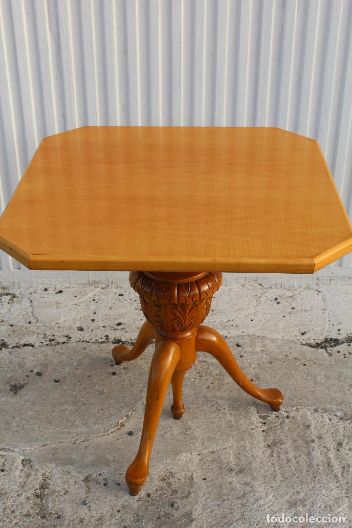 Antig&uuml;edades: MESA velador cuadrada - Foto 4