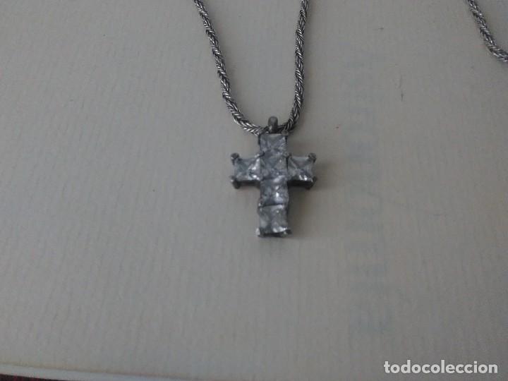Antig&uuml;edades: Cruz Y cadena plata y cristal (925) - Foto 2