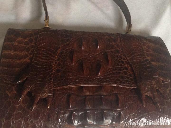 Antig&uuml;edades: ESPECTACULAR BOLSO DE COCODRILO - Foto 2