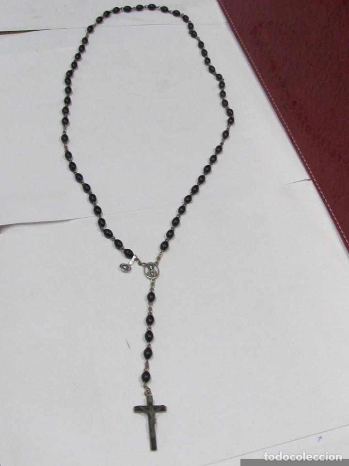 Antig&uuml;edades: ROSARIO PLATEADO CON BOLAS ONIX (70 cm.) - Foto 1