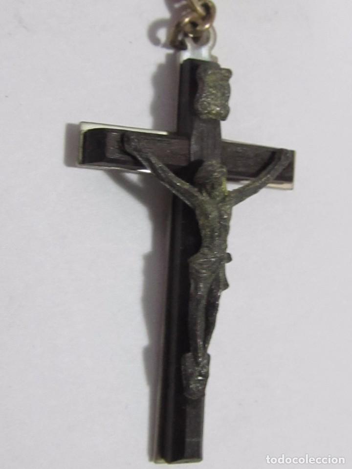 Antig&uuml;edades: ROSARIO PLATEADO CON BOLAS ONIX (70 cm.) - Foto 2