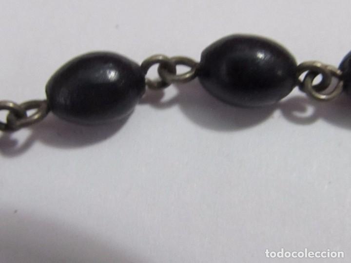 Antig&uuml;edades: ROSARIO PLATEADO CON BOLAS ONIX (70 cm.) - Foto 4