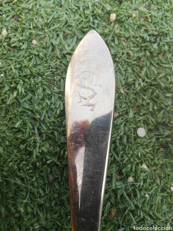 Antig&uuml;edades: Antiguas cucharas soperas de alpaca cubiertos - Foto 3