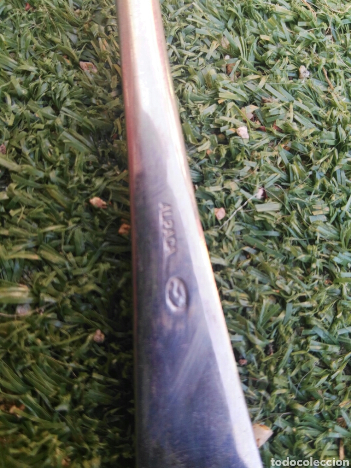Antig&uuml;edades: Antiguas cucharas soperas de alpaca cubiertos - Foto 4