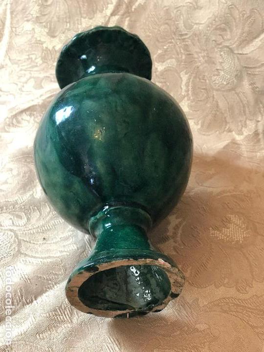 Antig&uuml;edades: JARRON O FLORERO VIDRIADO VERDE - Foto 4
