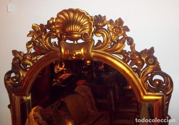 Antig&uuml;edades: ESPEJO CORNOCOPIA EN MADERA TALLADA Y DORADA. - Foto 4