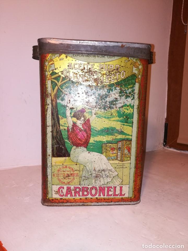 Antig&uuml;edades: Lata de aceite Carbonel - Foto 1