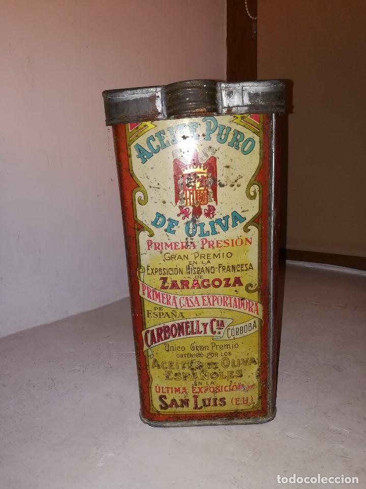 Antig&uuml;edades: Lata de aceite Carbonel - Foto 2
