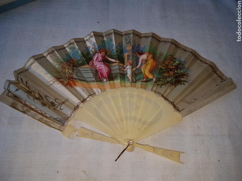 Antig&uuml;edades: Antiguo abanico seda pintada - Foto 3
