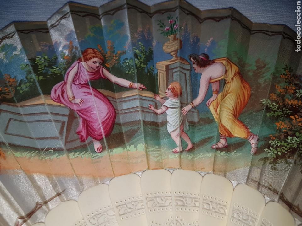 Antig&uuml;edades: Antiguo abanico seda pintada - Foto 4
