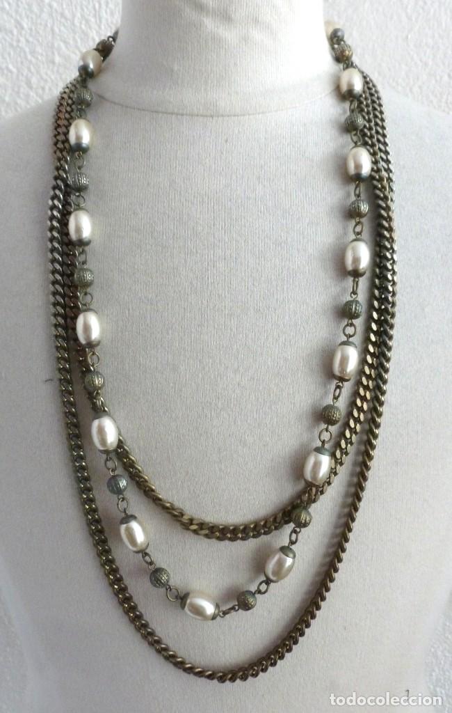 Antig&uuml;edades: ANTIGUO COLLAR DE PERLAS Y METAL - Foto 1