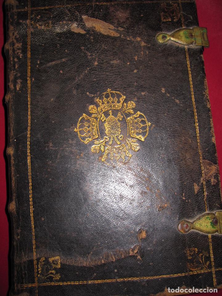 Antiques: MARTYROLOGIUM ROMANUM. IMPRENTA PLANTINIANA 1746. BELLA ENCUADERNACI&Oacute;N CON BROCHES Y RARO