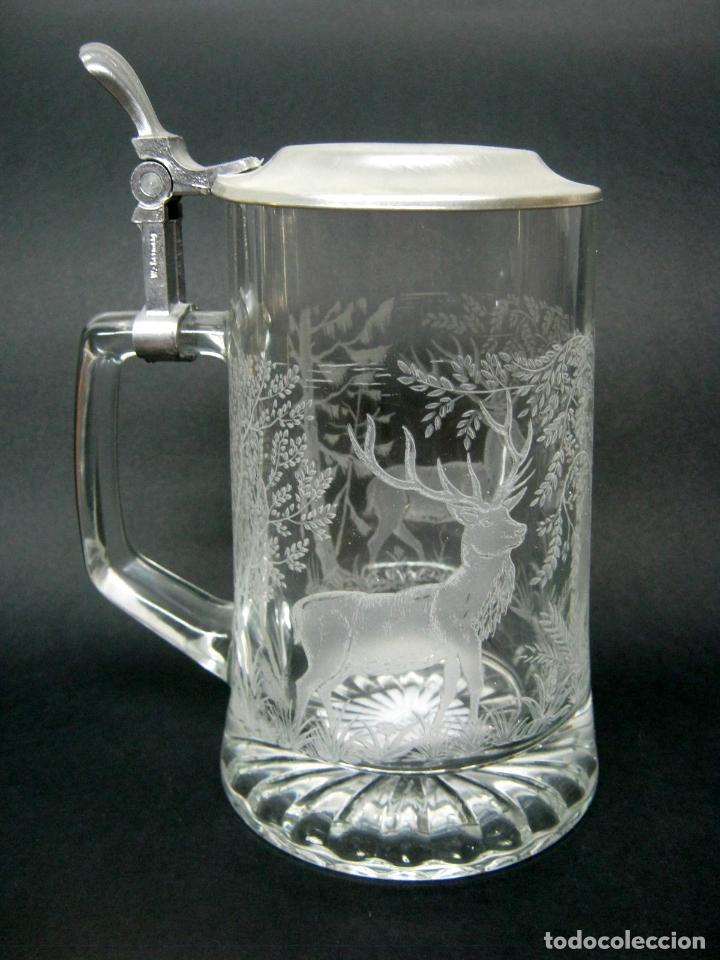 19 Cm Gran Jarra De Cerveza Alemana Tankard Comprar Objetos Cristal Y Vidrio Antiguo En Todocoleccion 119720895