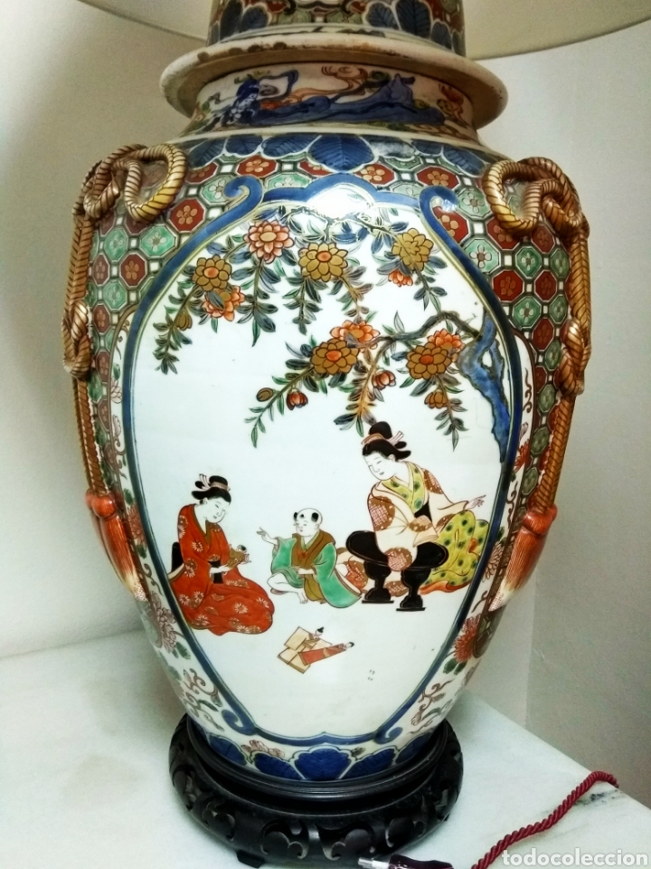 Antig&uuml;edades: L&aacute;mpara de porcelana china - Foto 2
