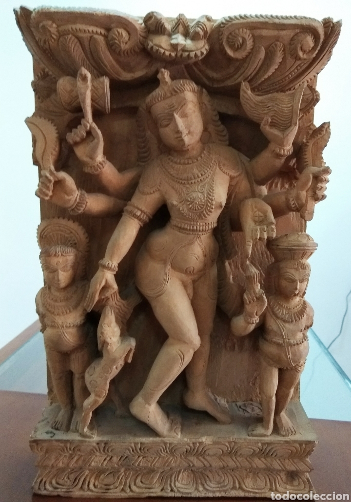 Antig&uuml;edades: Talla en madera de diosa Shiva - Foto 2