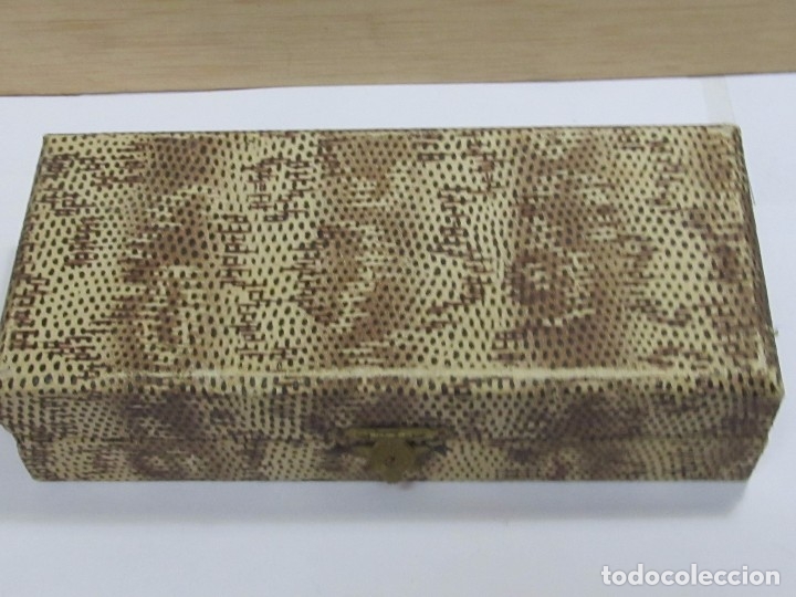 Antig&uuml;edades: ESTUCHE CON 2 SERVILLETEROS DE ALPACA PLATEADA - Foto 8