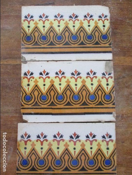 Antig&uuml;edades: Azulejos cenefas siglo XIX - Foto 1