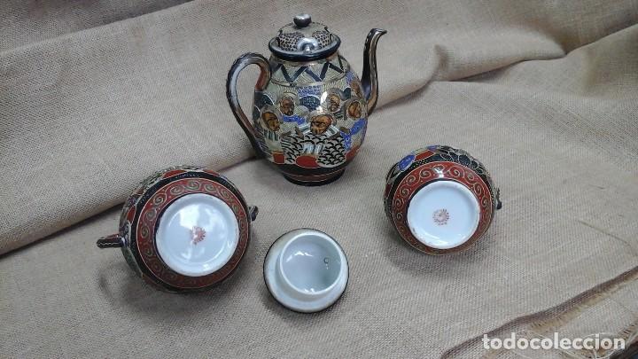 Antigüedades: Juego de café Satsuma . Ppios siglo xx . Marcado - Foto 2 - 120467055