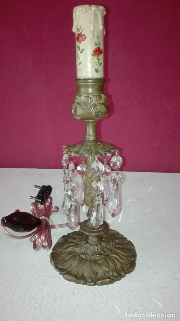 Antig&uuml;edades: PIE DE LAMPARA BRONCE - Foto 1