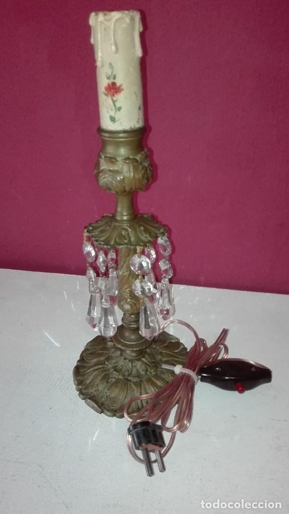 Antig&uuml;edades: PIE DE LAMPARA BRONCE - Foto 5