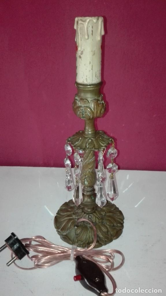Antig&uuml;edades: PIE DE LAMPARA BRONCE - Foto 8