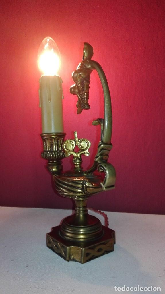 Antig&uuml;edades: LAMPARA BRONCE ALADINO VELA - Foto 3