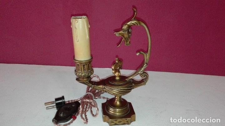 Antig&uuml;edades: LAMPARA BRONCE ALADINO VELA - Foto 12