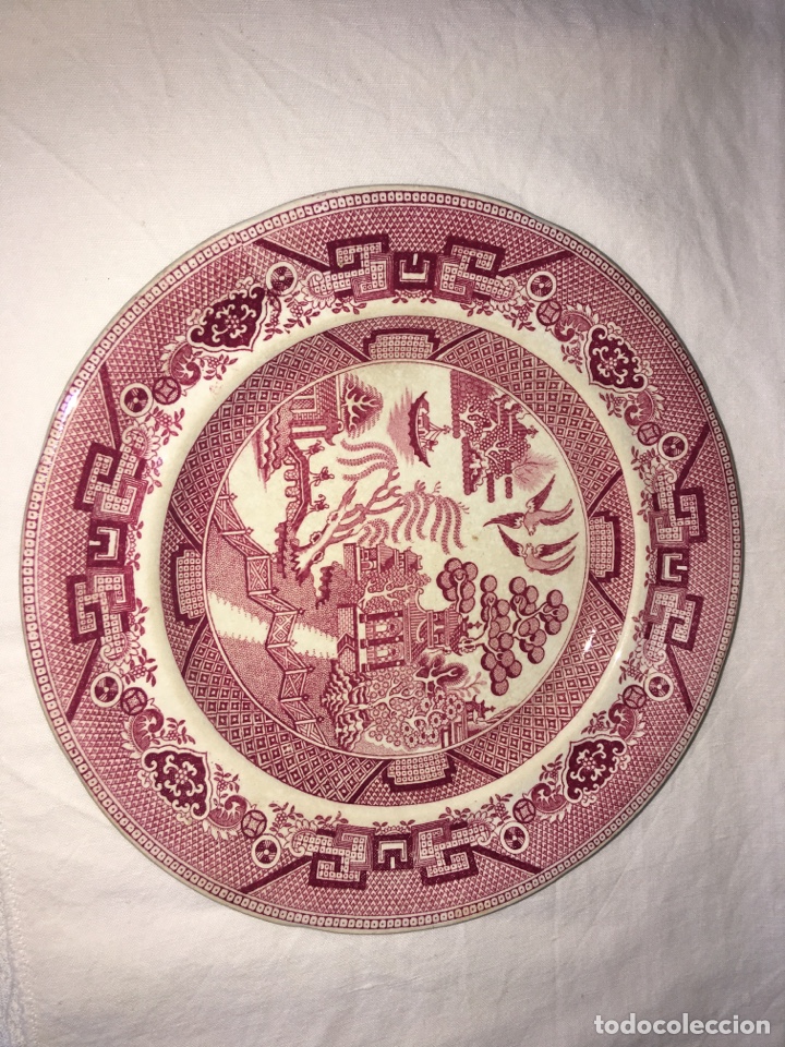 Antig&uuml;edades: Plato antiguo de loza inglesa - Foto 1