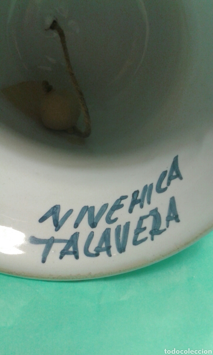Antig&uuml;edades: Campana de ceramica de Talavera - Foto 4