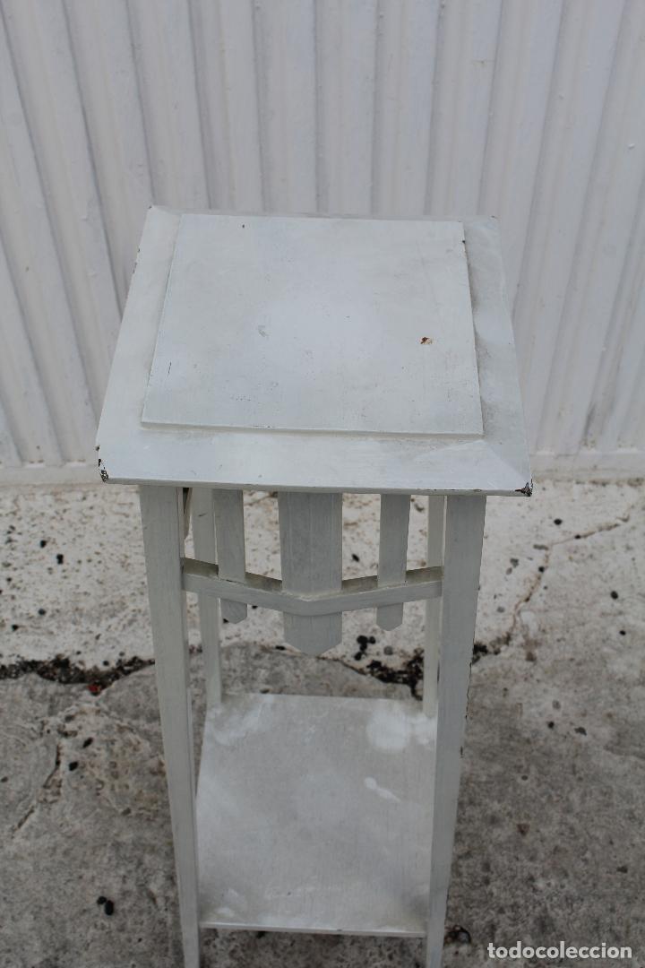 Antig&uuml;edades: PEANA JARDINERA EN MADERA REPINTADA EN BLANCO - Foto 7