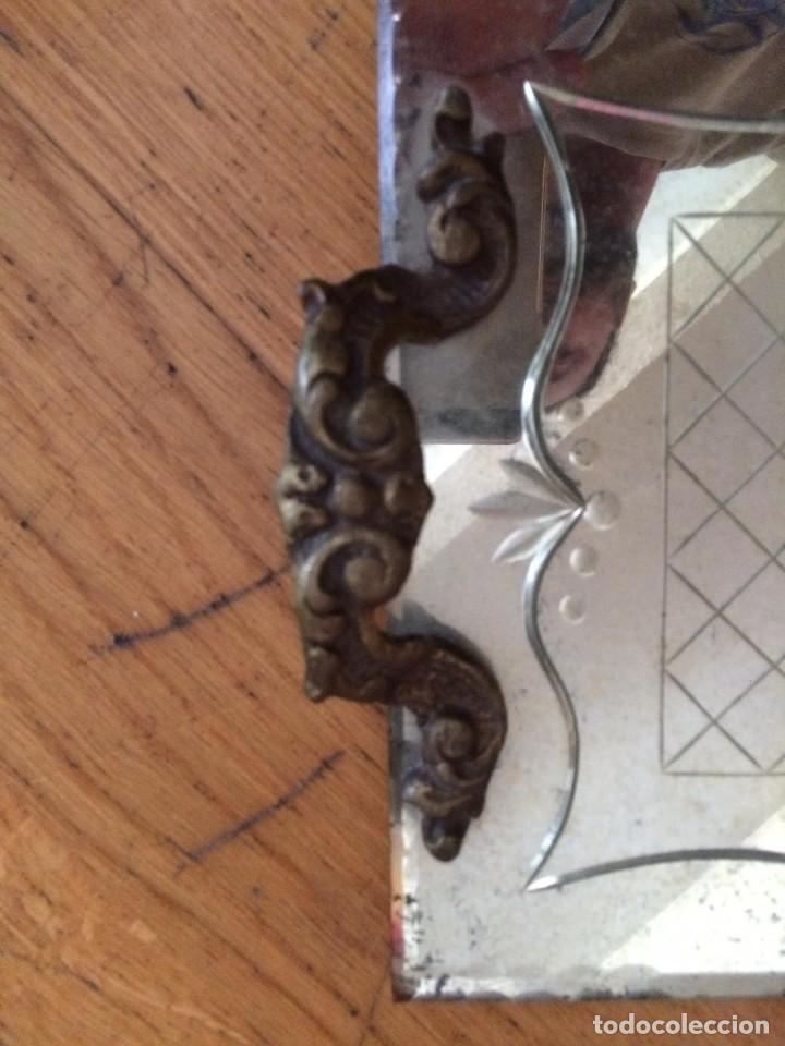 Antig&uuml;edades: BANDEJA CRISTAL Y BRONCE ANTIGUA - Foto 2