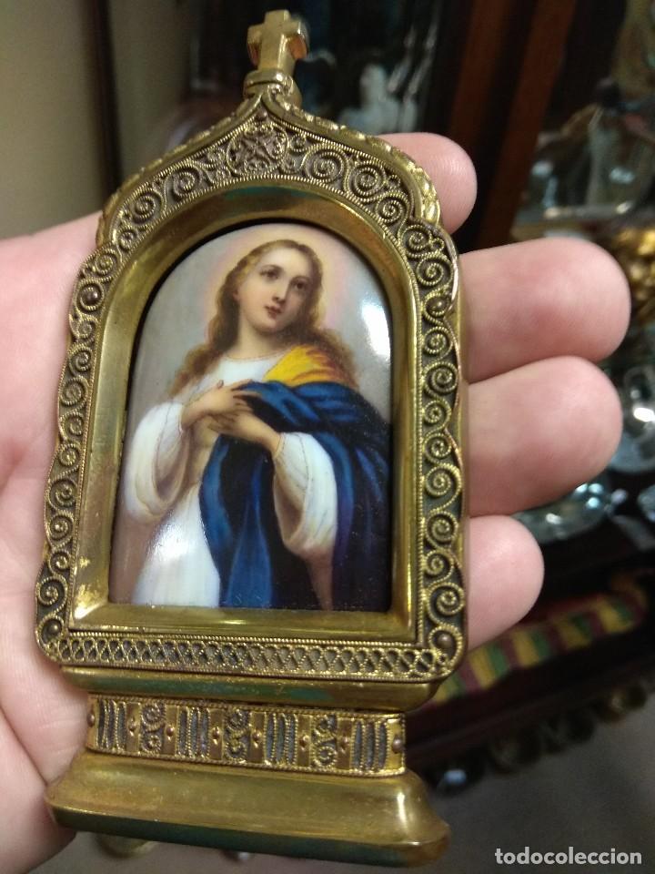 Antig&uuml;edades: Capilla Esmalte Virgen Inmaculada - Foto 3
