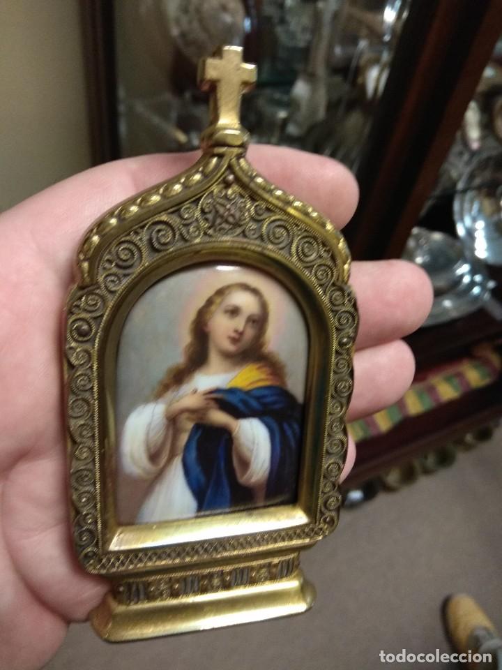 Antig&uuml;edades: Capilla Esmalte Virgen Inmaculada - Foto 4