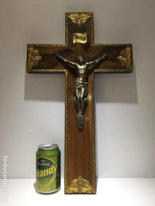 Antig&uuml;edades: ANTIGUO CRUCIFIJO DE MADERA - Foto 5