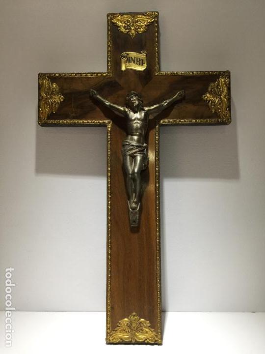 Antig&uuml;edades: ANTIGUO CRUCIFIJO DE MADERA - Foto 6