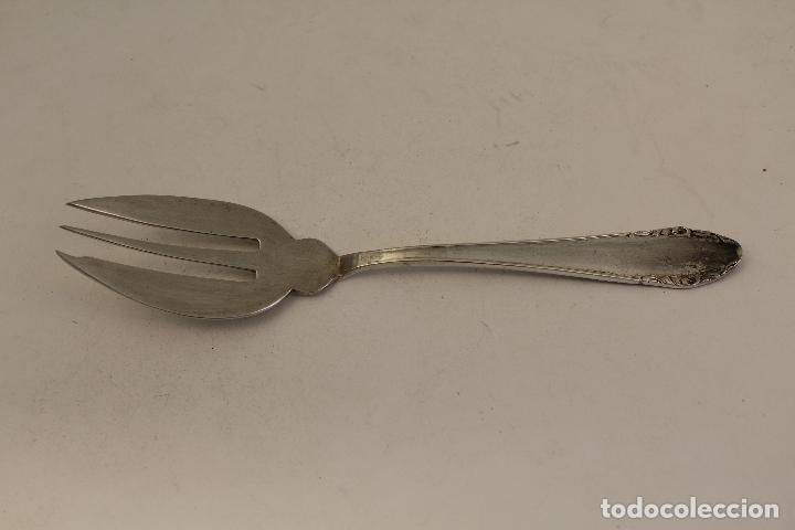 Antig&uuml;edades: tenedor para servir ensalada con plata meneses - Foto 2