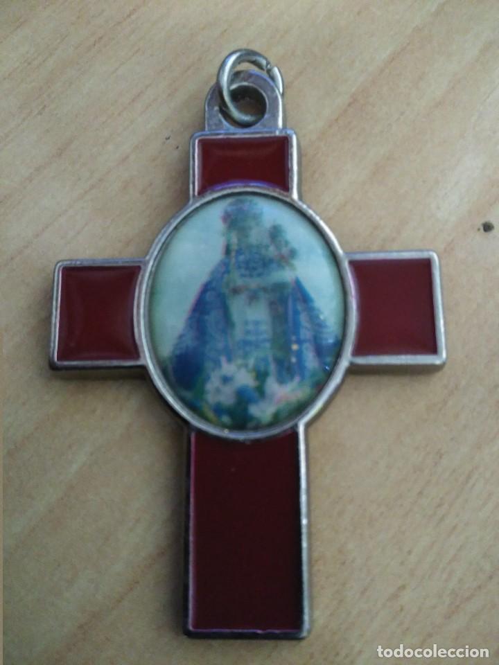 Antig&uuml;edades: cruz esmaltada virgen del rocio - Foto 1