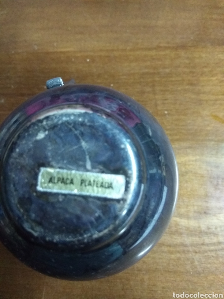 Antig&uuml;edades: Peque&ntilde;a jarra de alpaca. 9 cms - Foto 3