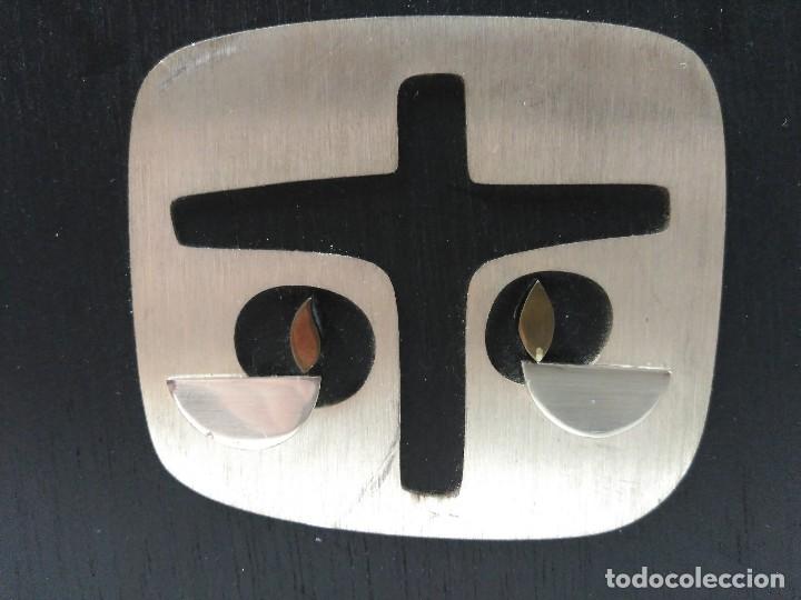 Antig&uuml;edades: ESCULTURA DE PARED EN MADERA Y PLATA. - Foto 12