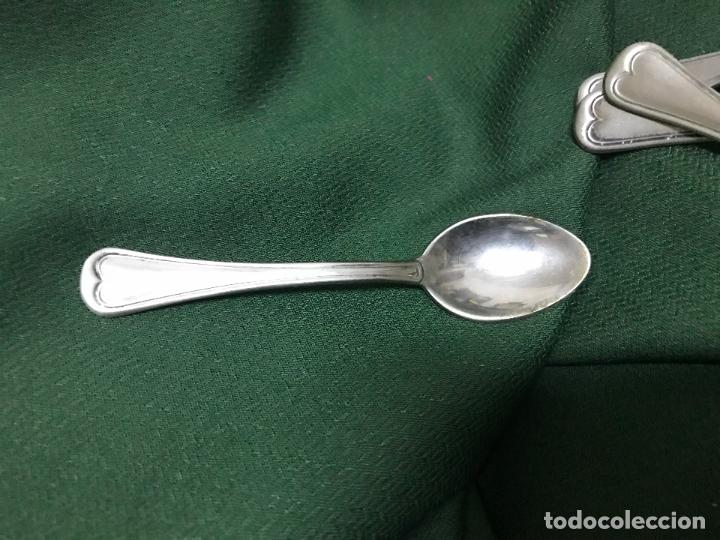 Antig&uuml;edades: 4 cucharillas de postre de plata - Foto 4