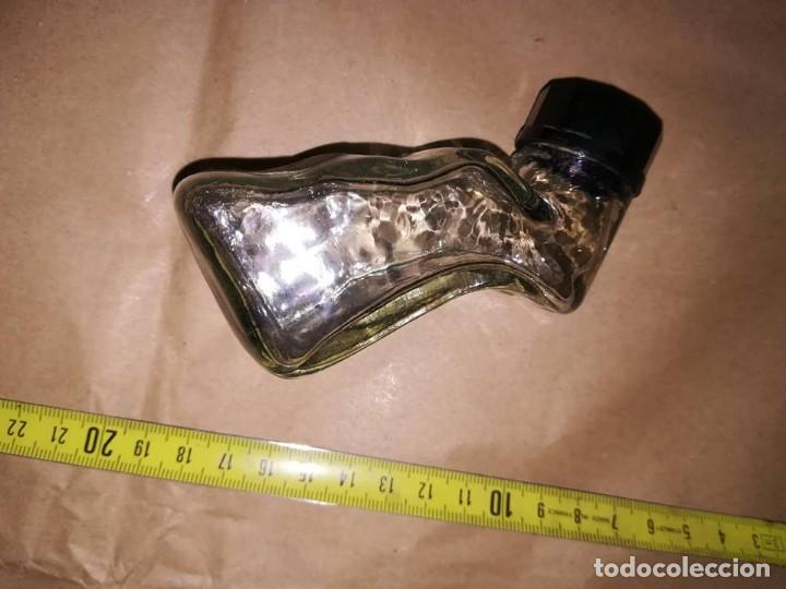 Antig&uuml;edades: bote tarro frasco signo cristal forma mano raro dificil